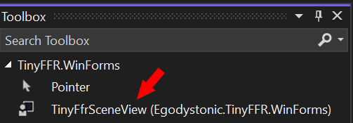 Toolbox showing TinyFfrSceneView