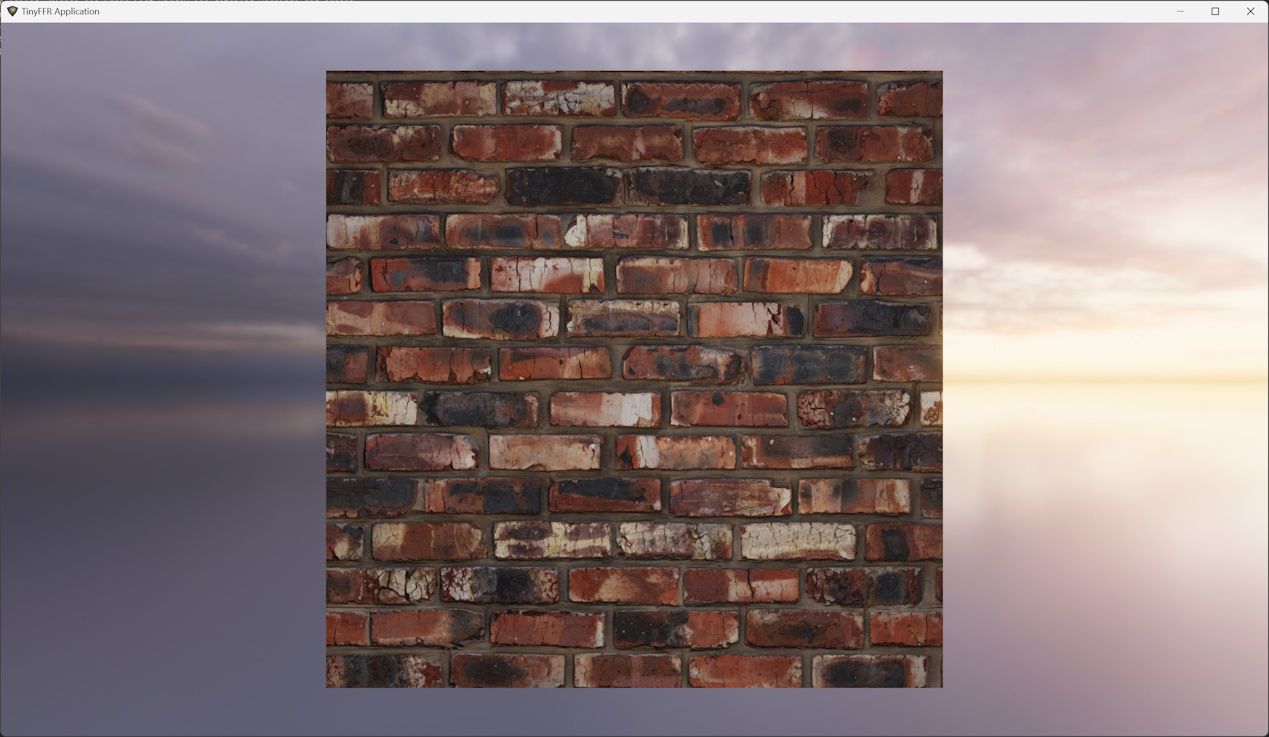 Image showing a cube with a brick wall texture and a sunset backdrop behind