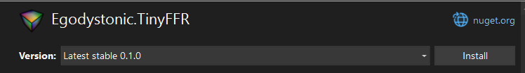 Image showing the install button for TinyFFR