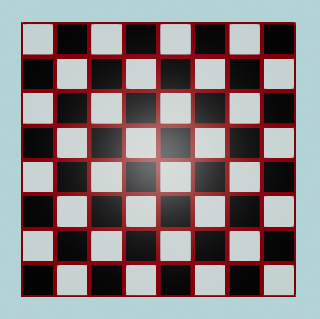 Cube with chequerboard color map applied
