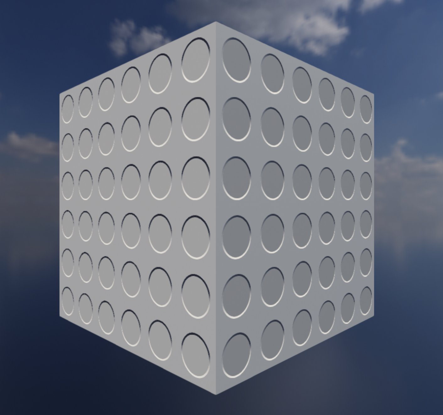 Image showing circular indents with ambient occlusion inside the divots